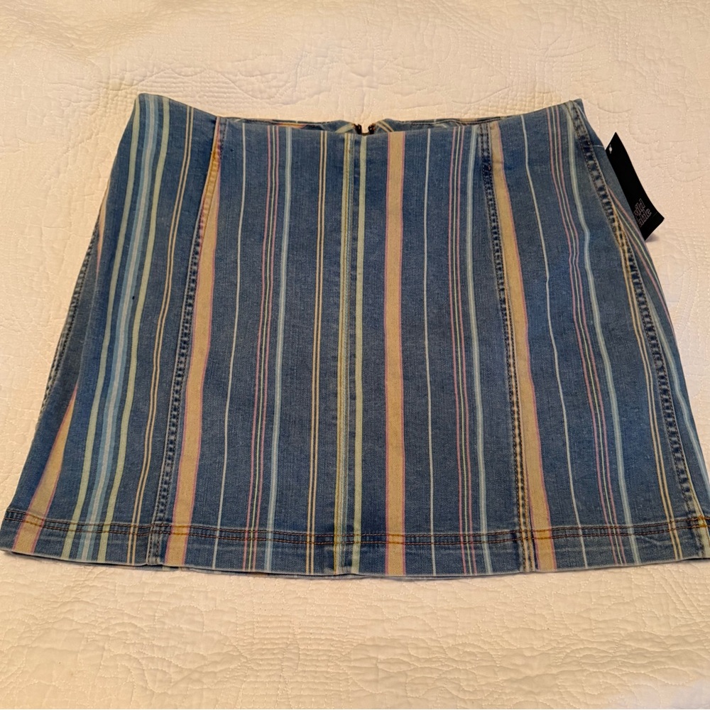 Wild Fable Striped Denim Mini Skirt
